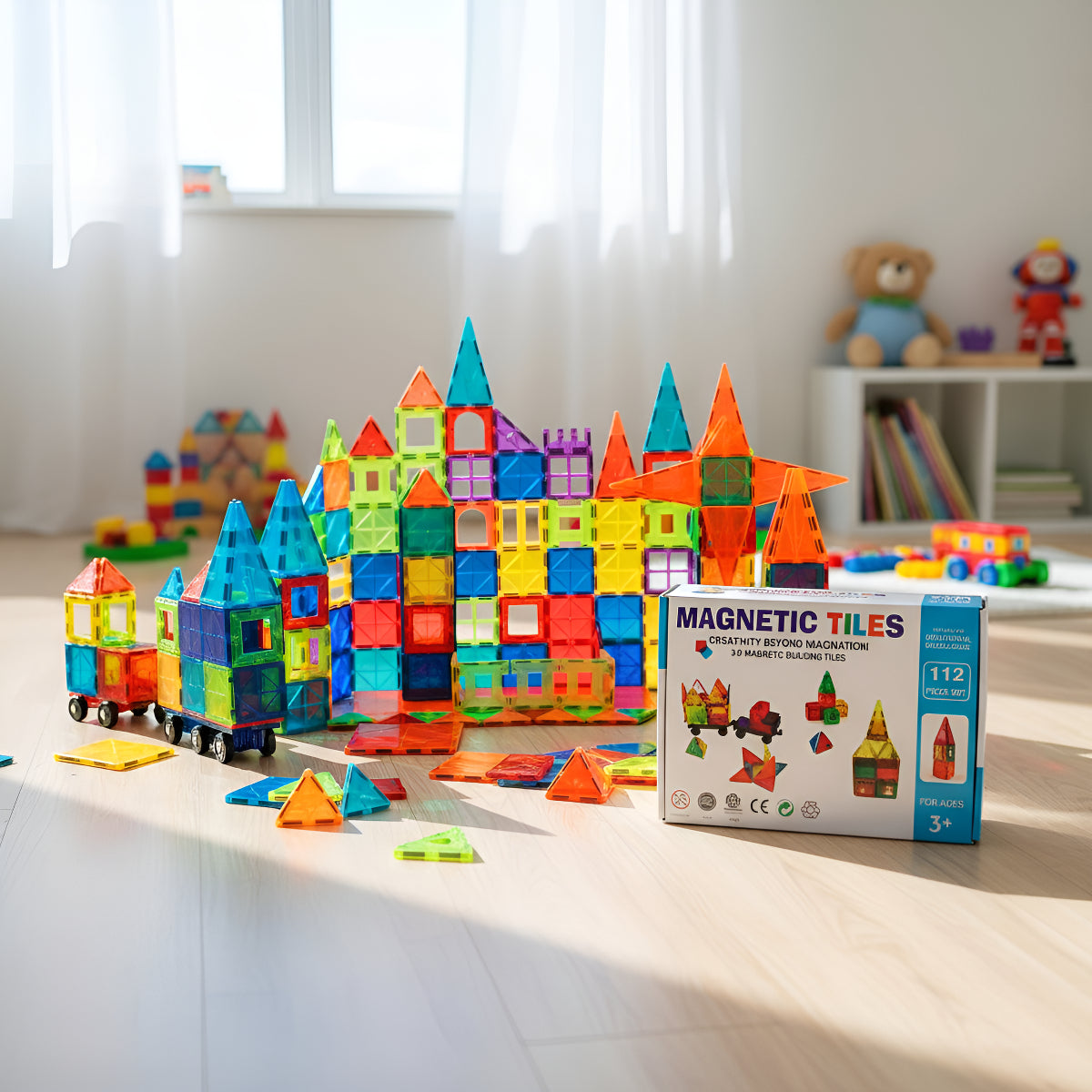 Bloques Magnéticos Juego De Construccion 3D No Toxico 112pzs