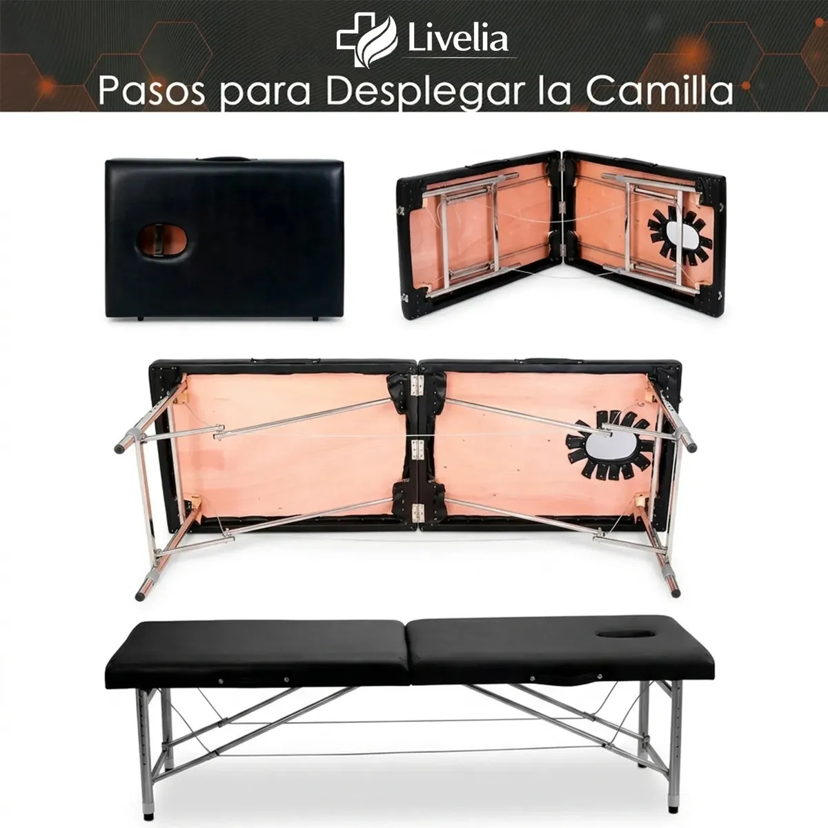 Camilla De Masajes Plegable Profesional Cama De Acero Soporta 200kg