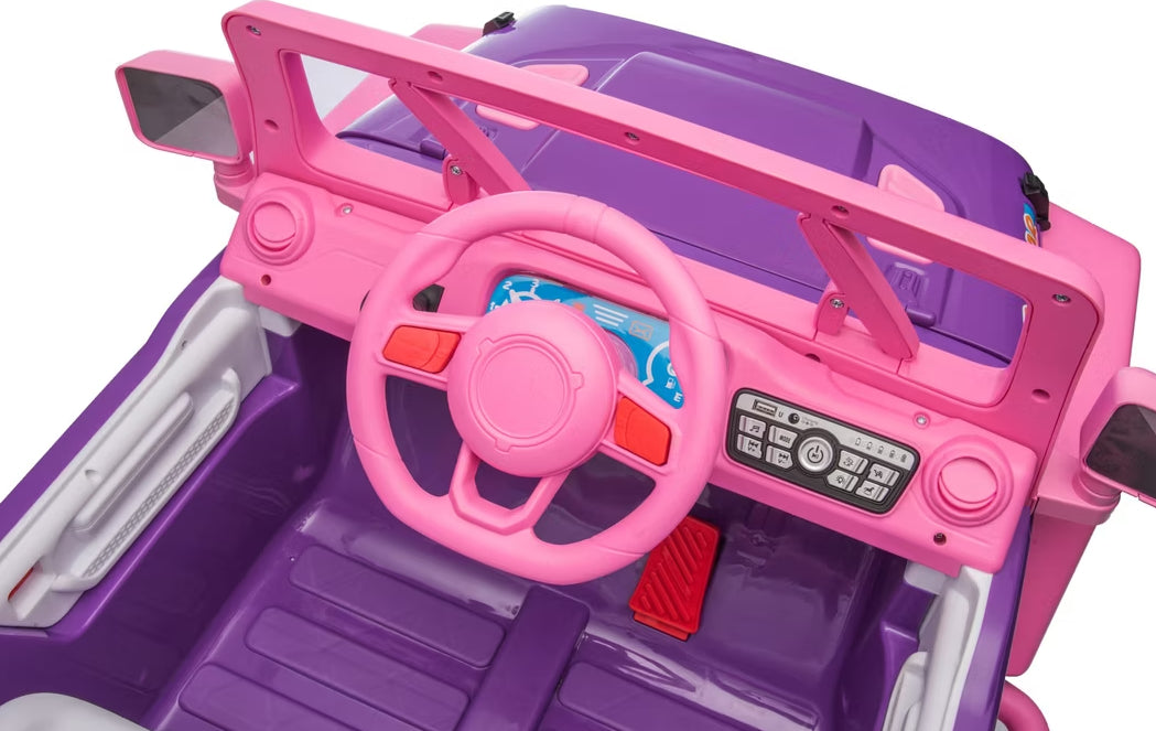 Auto Electrico Montable Jeep Niñas Todoterreno A Bateria De Alta Duracion Rosa