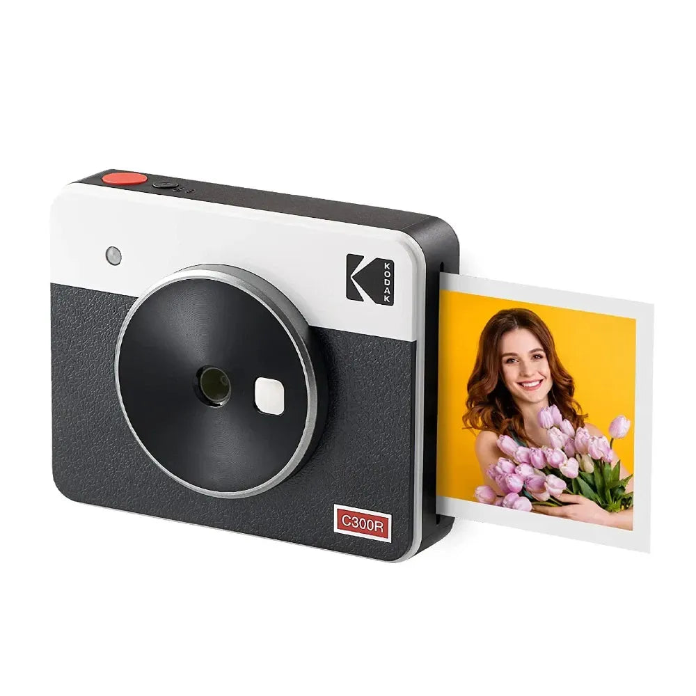 Camara Instantanea Kodak Mini Shot 3 Retro C300R Blanca – Impresora Bluetooth 2 en 1 + 8 Fotos