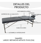 Cama Masajes Estetica Klinik 200kg Altura Ajustable Plegable Negro