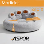 Cama Perro Premium Aspor Pata Lavable Antiestrés 90cm Gris Oscuro