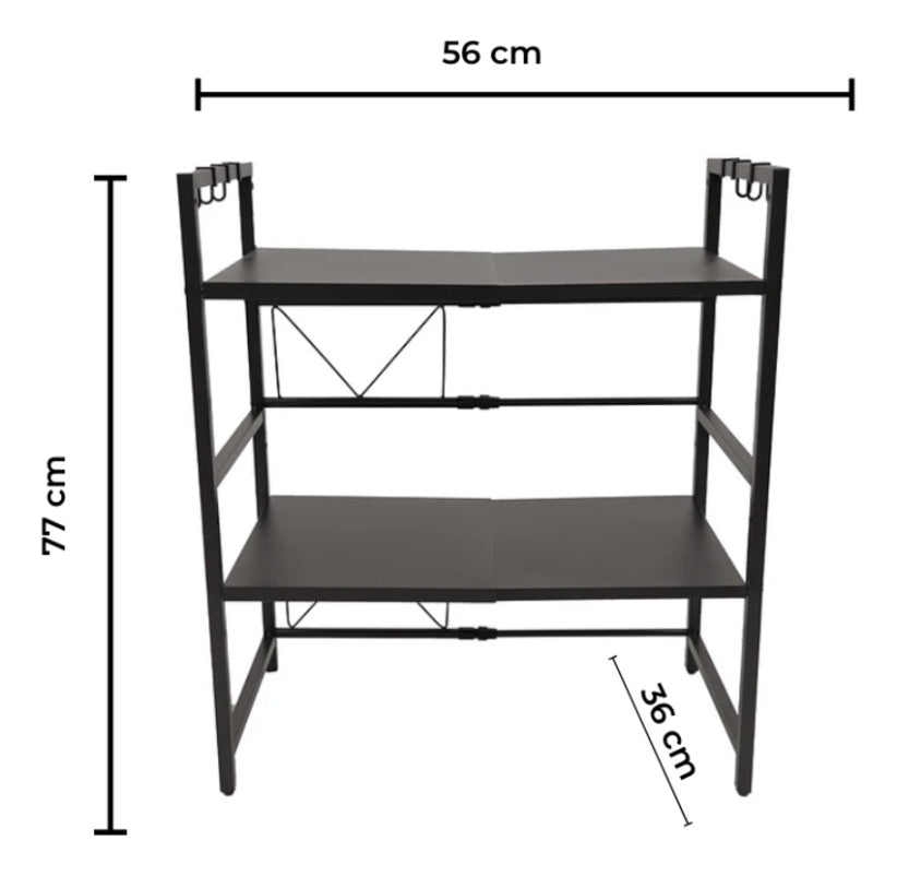 Estante Microondas Extensible 2 Niveles Metalico Cocina Organizador