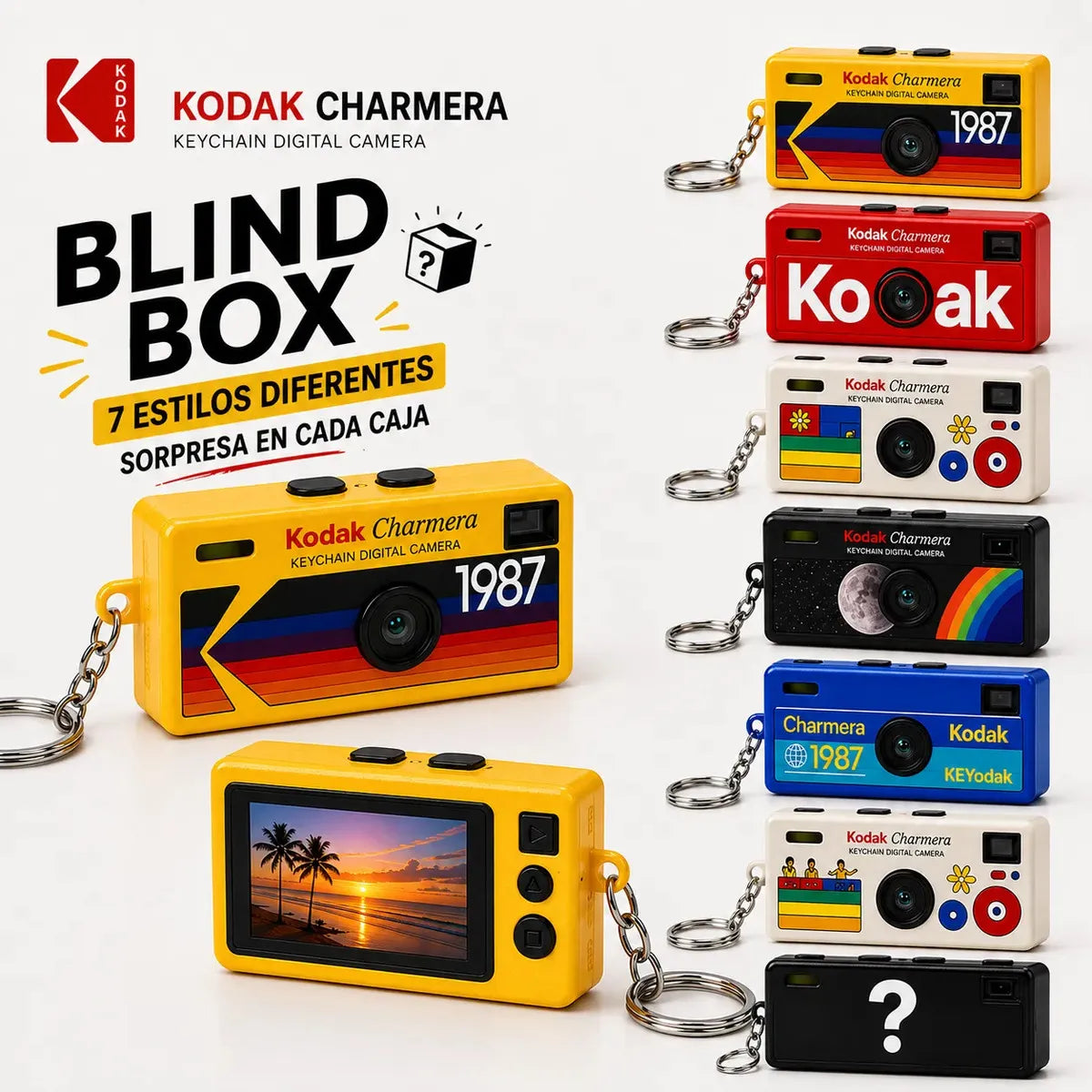 Mini Camara Digital Kodak Charmera 1.6 MP – Caja Sorpresa con Diseño Retro
