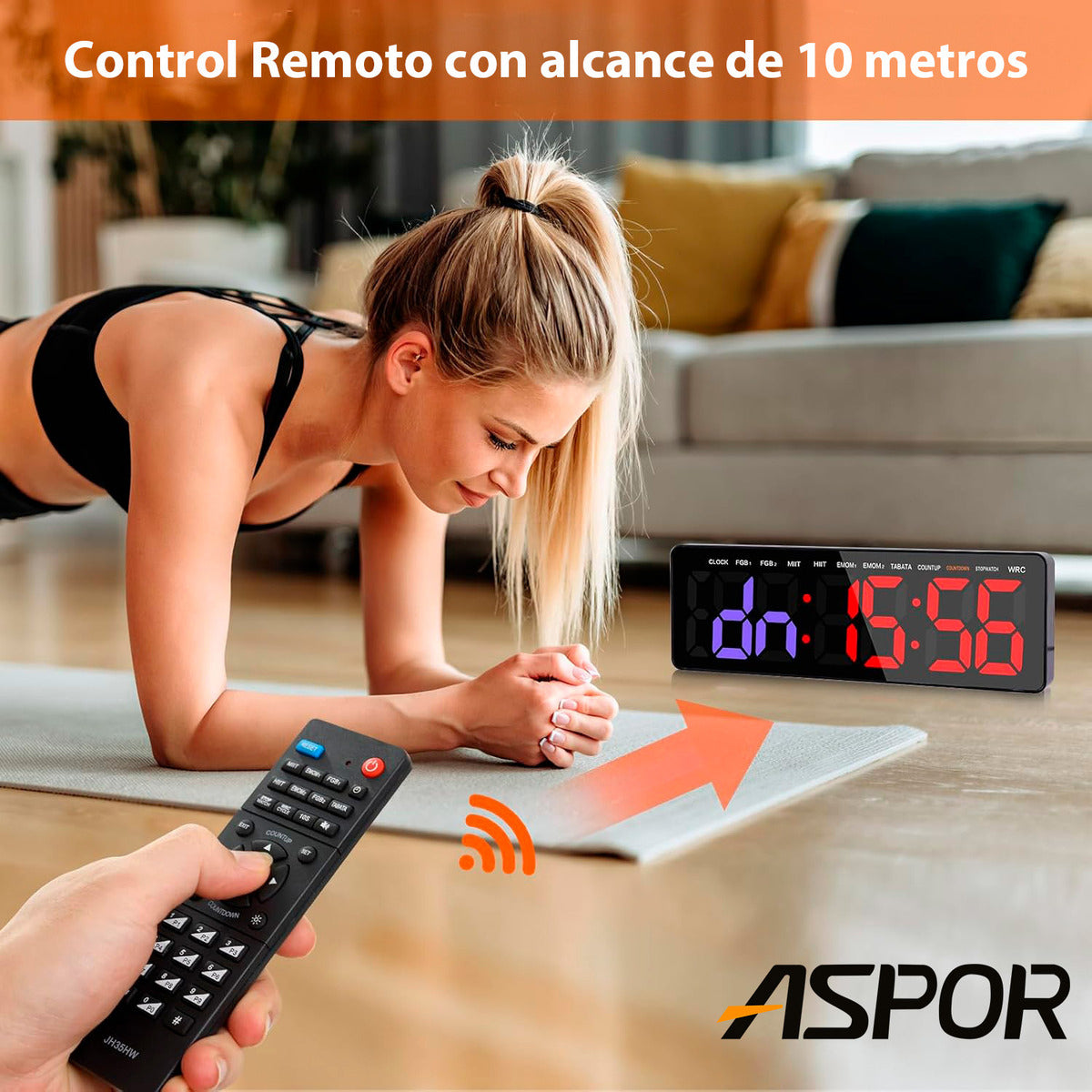 Reloj Cronometro Fitness Gimnasio Con Control 11 Modos