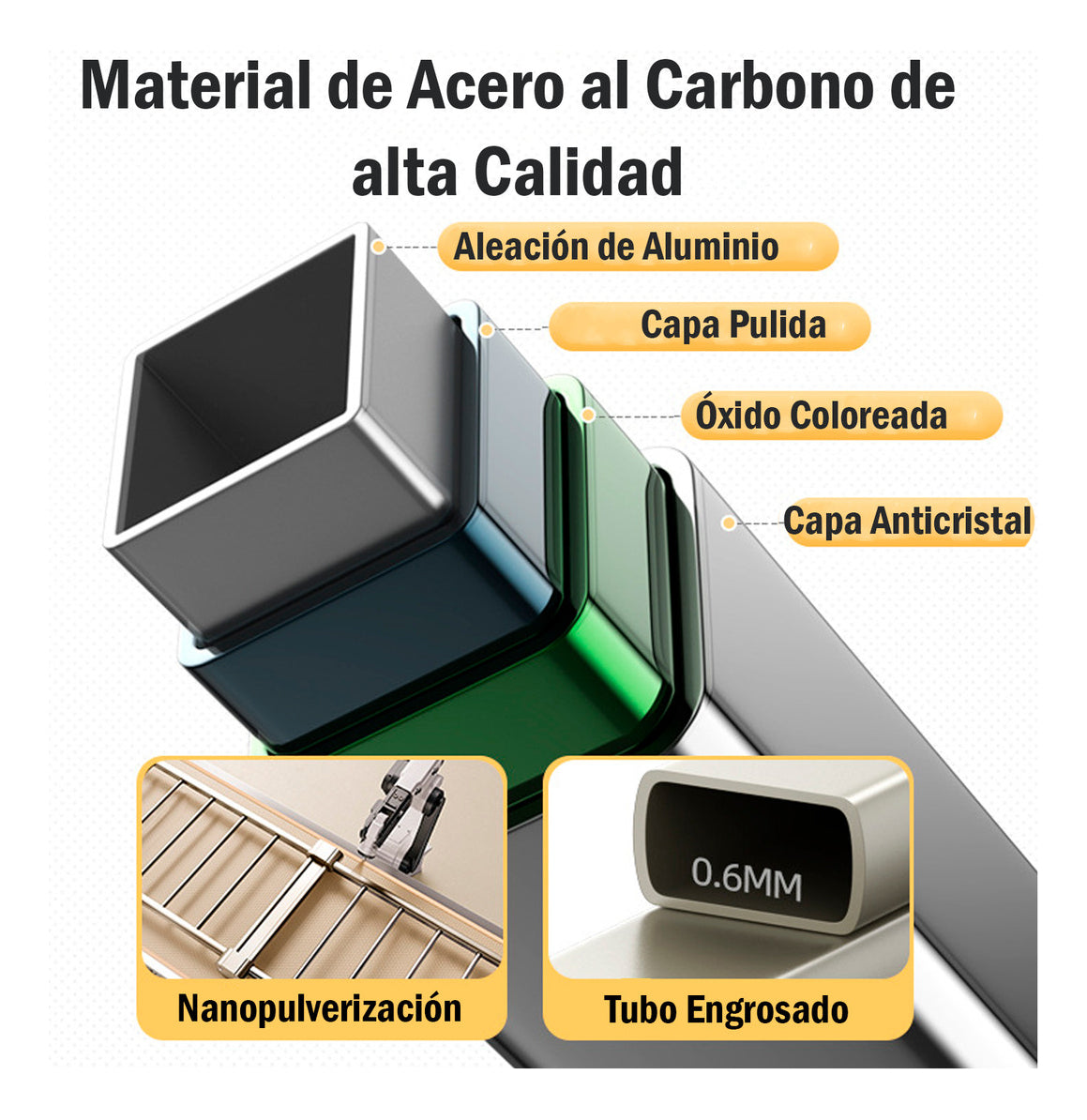 Tendedero Plegable Acero Inoxdable Premium 180cm Soporta 50kg Plateado