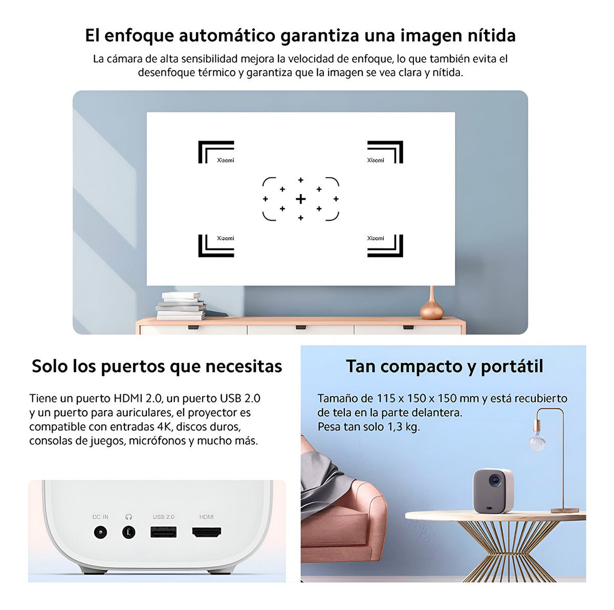 Proyector Xiaomi Mi Smart Projector 2 Eu Hdmi 4k Blanco