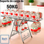 Tendedero Plegable Acero Inoxdable Premium 180cm Soporta 50kg Plateado