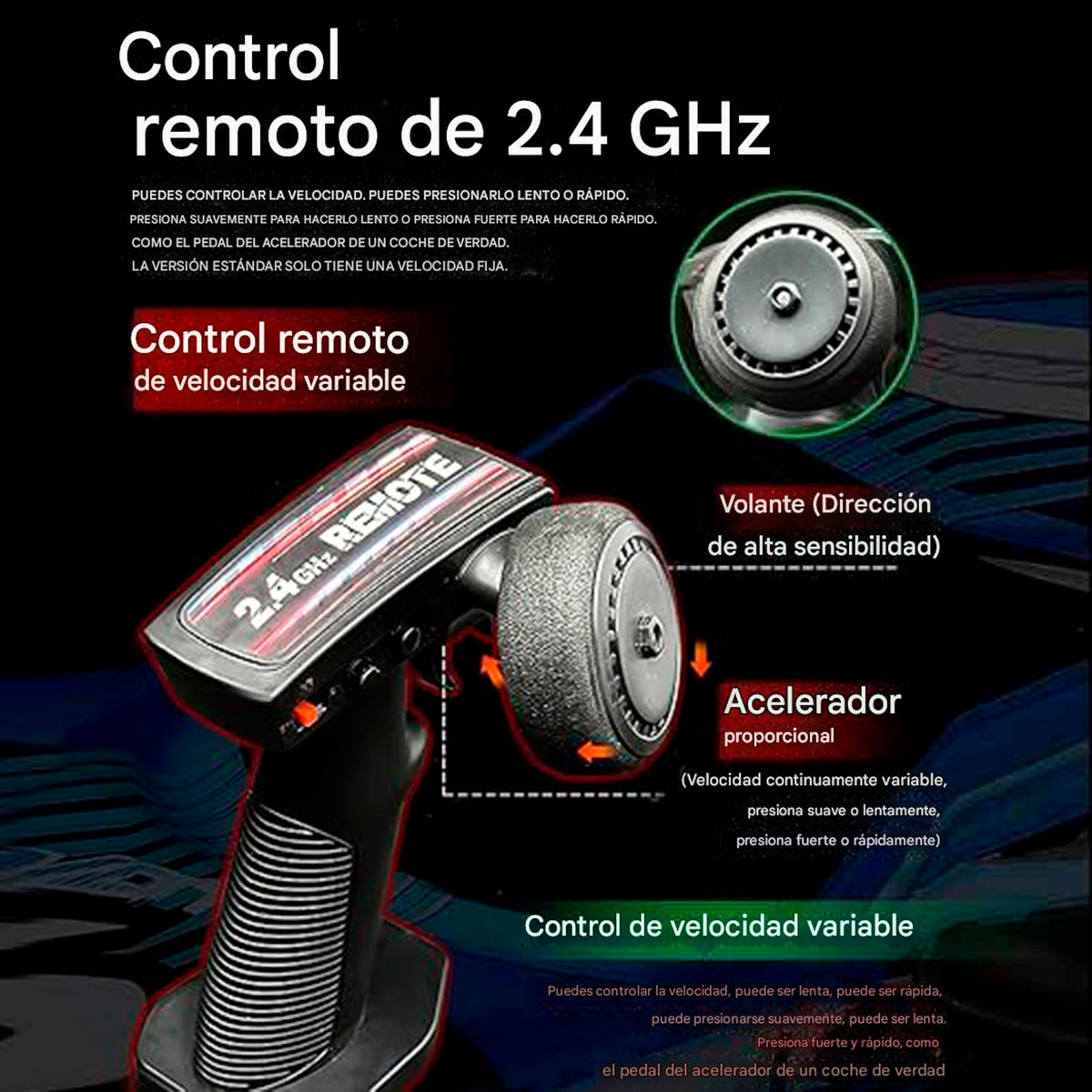 Auto Drift 4x4 Con Control Y Luces 2.4gz Speed Drive Dodge De 30cm