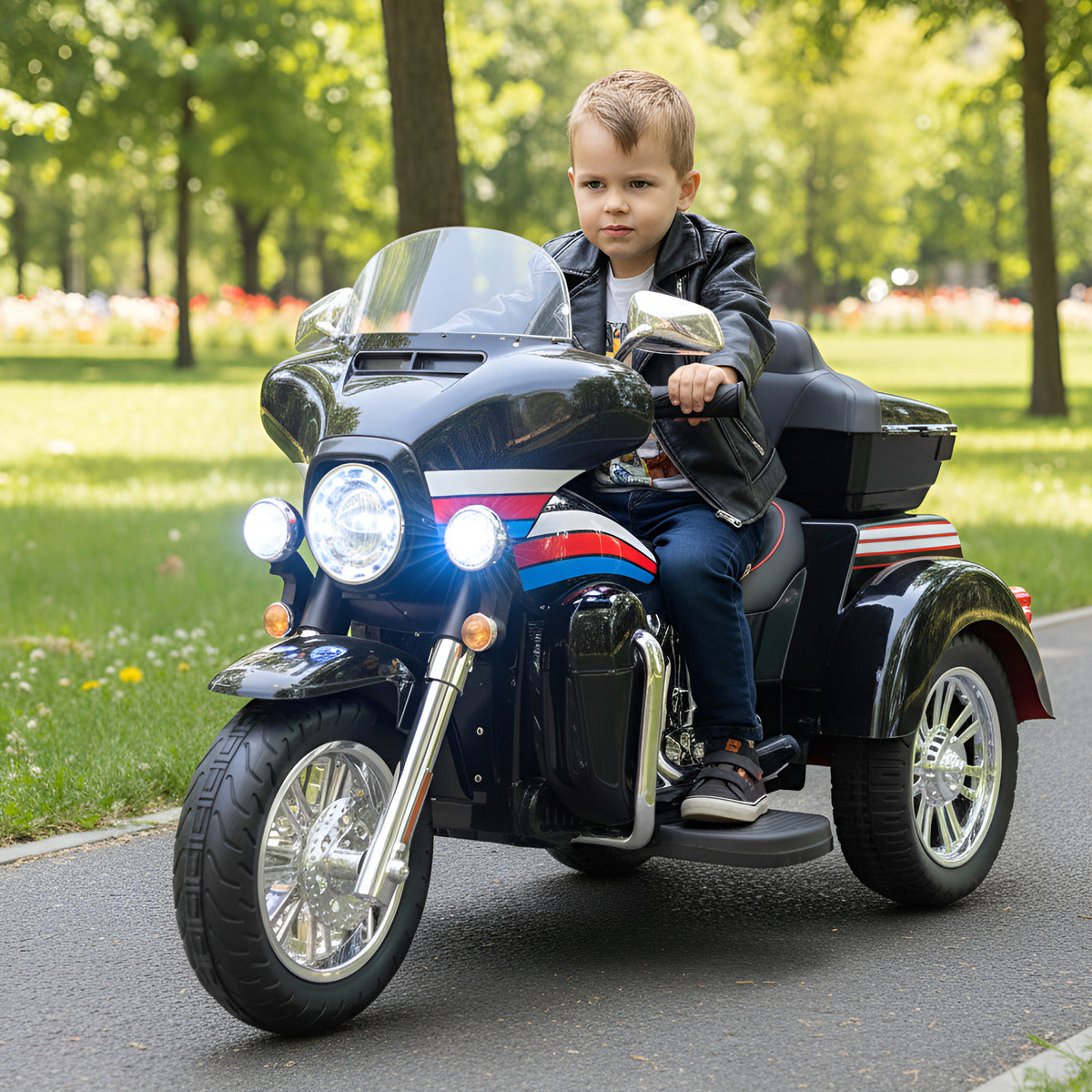 Moto Eléctrica Montable Policia 12v Doble Motor Con Luces Led