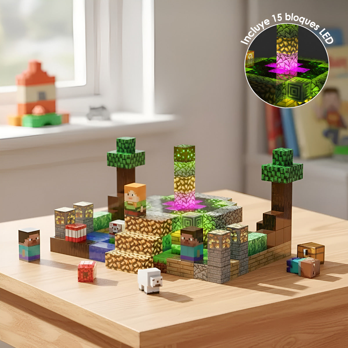 Juguete Bloques Magnéticos 180 Piezas My World Kit Modelo Bosque