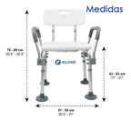 Silla De Baño Ducha Con Apoya Brazos Antideslizante Portatil Livelia