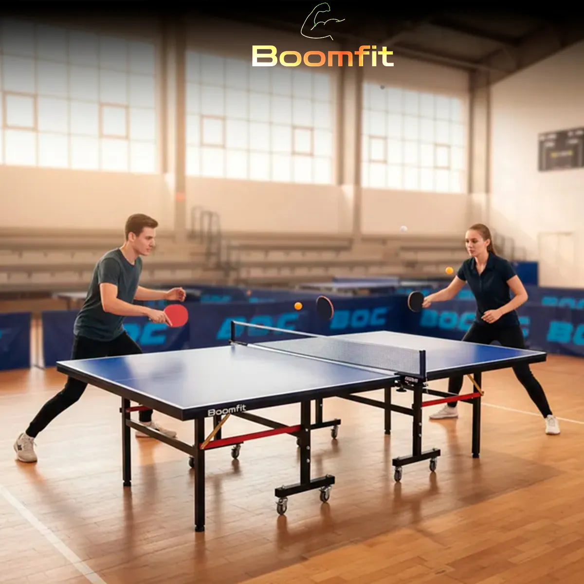 Mesa Ping Pong Junior Plegable Con Ruedas Y Red Incluye Accesorios 274x152x76cm