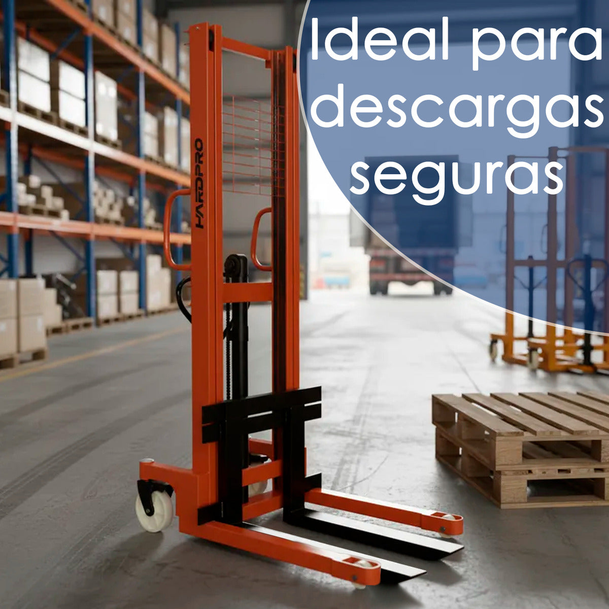 Apilador Hidráulico De Carga Manual Hardpro 1 tonelada 1,6mt