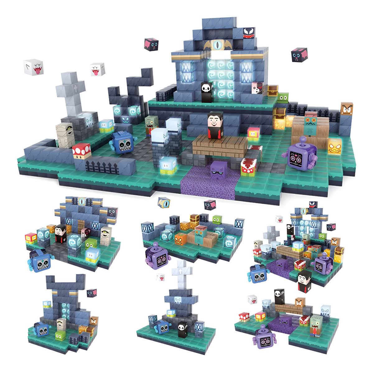 Bloques Magnéticos Tipo Minecraft Underworld 190pc Y 17 De Luz