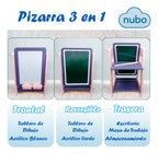 Pizarra Dibujo Para Niños Y Mesa De Trabajo De 4 Niveles Rosa Nubo