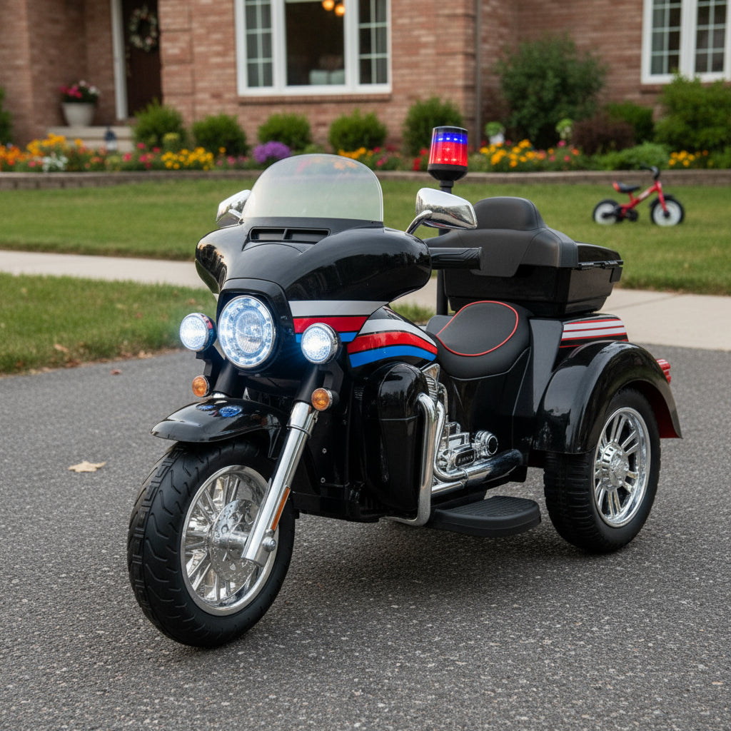 Moto Eléctrica Montable Policia 12v Doble Motor Con Luces Led