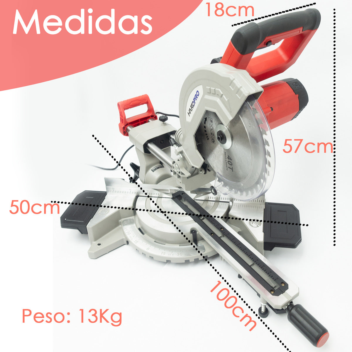 Sierra Ingletadora Telescopica Herramienta De 2200w 10 A 5000rpm