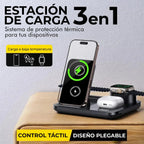 Cargador Magnetico Rapido Inalambrico 3 En 1 Portatil De 15watts