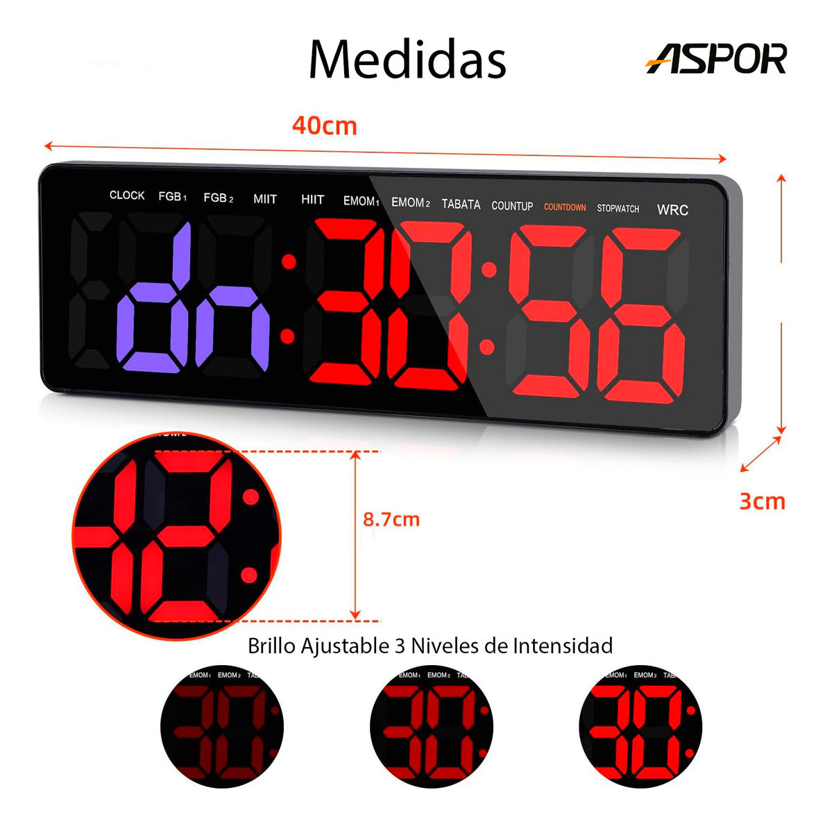 Reloj Cronometro Fitness Gimnasio Con Control 11 Modos