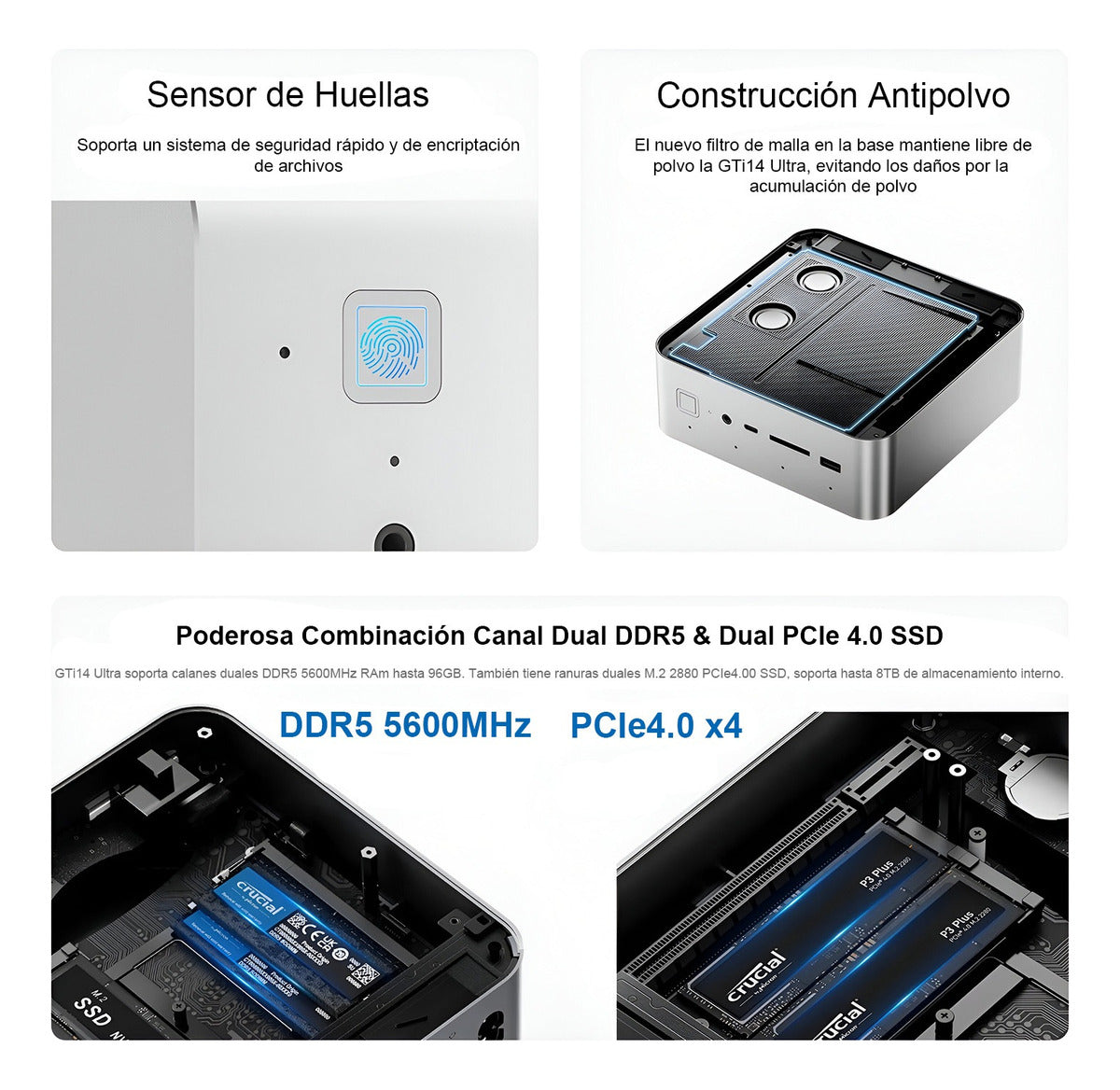 Mini Pc Beelink Gti14 Intel Ultra 9 185h Ia 64gb 2tb Wifi7