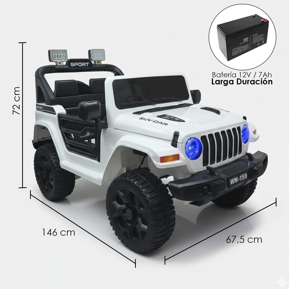 Auto Electrico Jeep Montable 4x4 Bateria Alta Duracion 12v