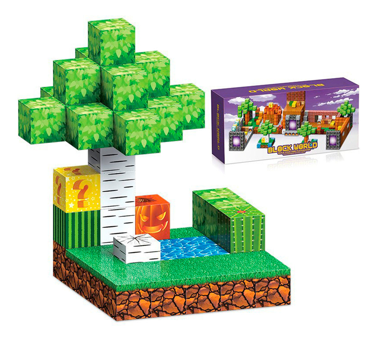 Bloques Magnéticos Tipo Minecraft 204 Pcs Mundo Portales 204 Bosque