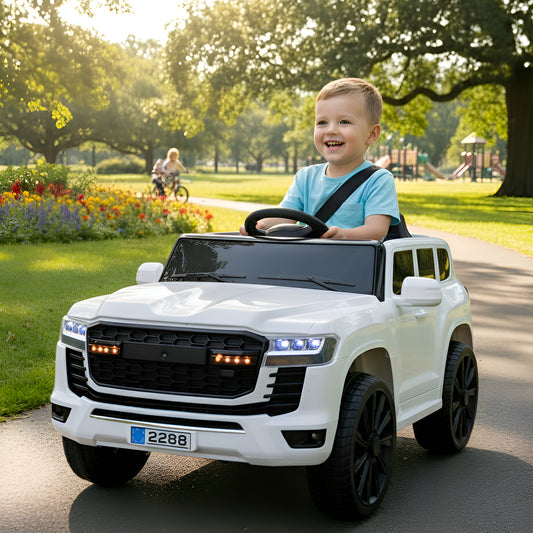 Auto Electrico Niños Toyota Lc300 Premium Auto Montable Blanco