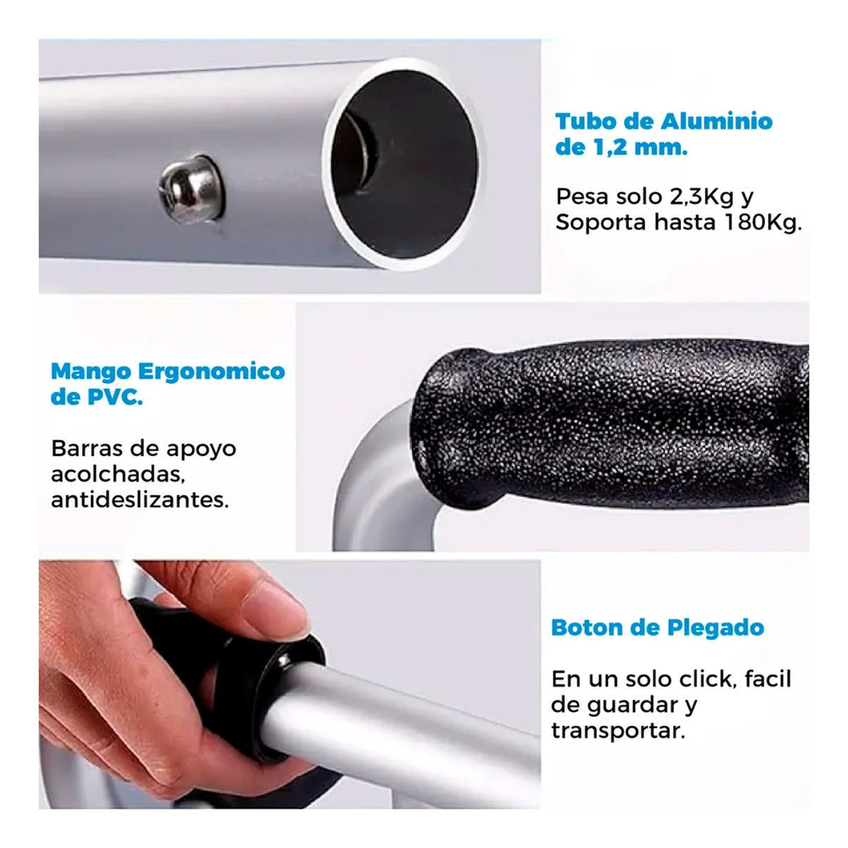 Andador Plegable con Asiento y Ruedas KLINIK - Aluminio Reforzado 150kg