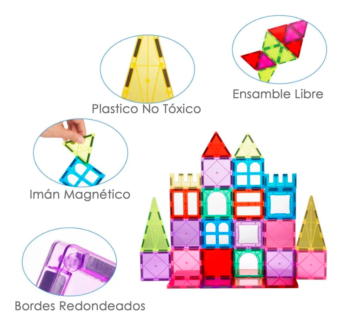 Bloques Magnéticos Juego De Construccion 3D No Toxico 112pzs