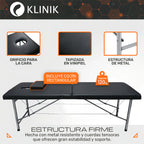 Camilla Cama Masajes Klinik 200kg Aluminio Plegable Acolchada Negro