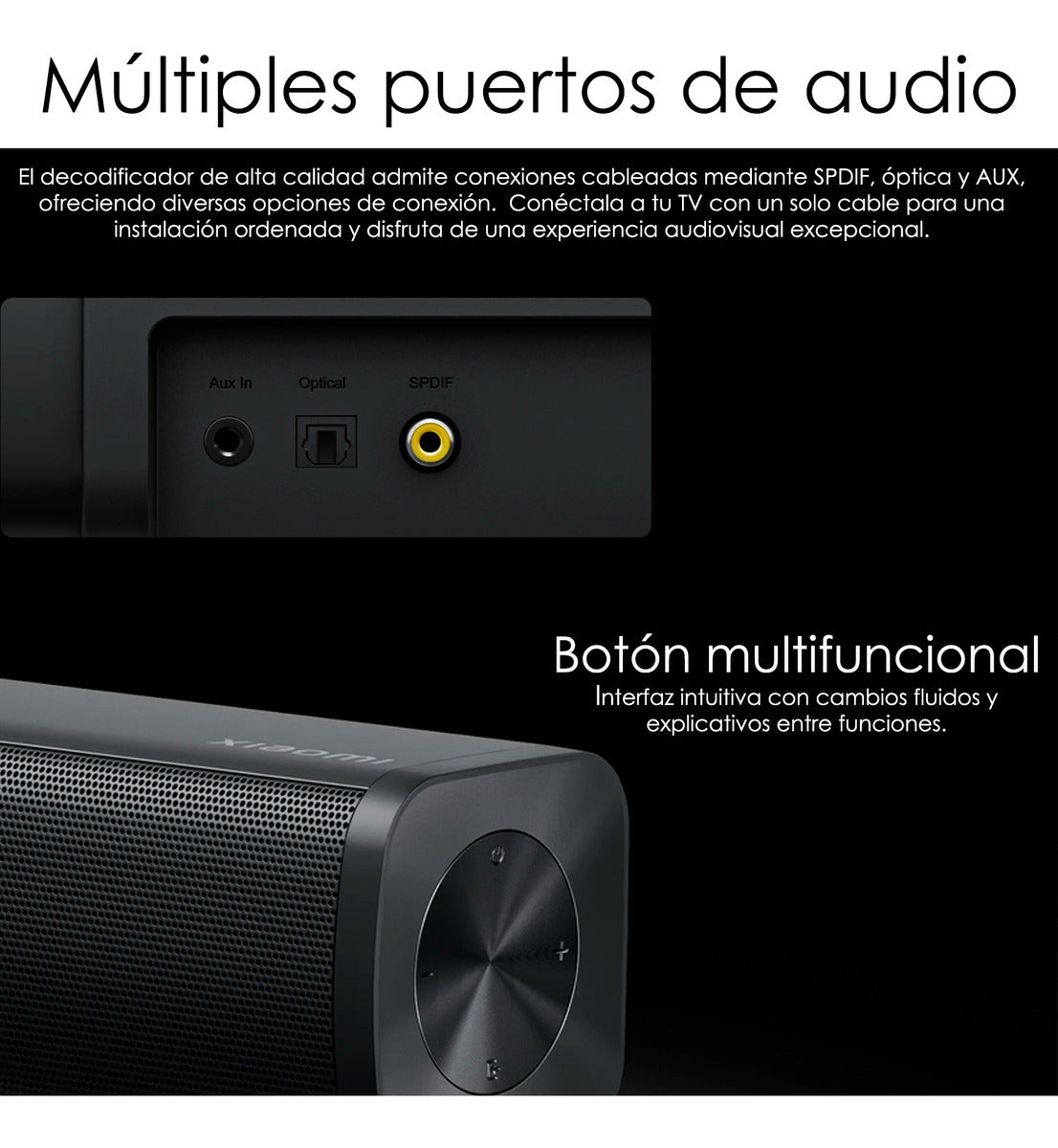 Barra De Sonido Xiaomi Soundbar 2.0 30w Bluetooth Parlante Negro 70-20k Hz