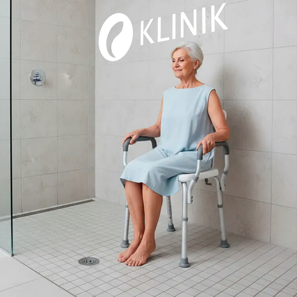 Silla Ducha Baño Respaldo Apoyabrazos Klinik
