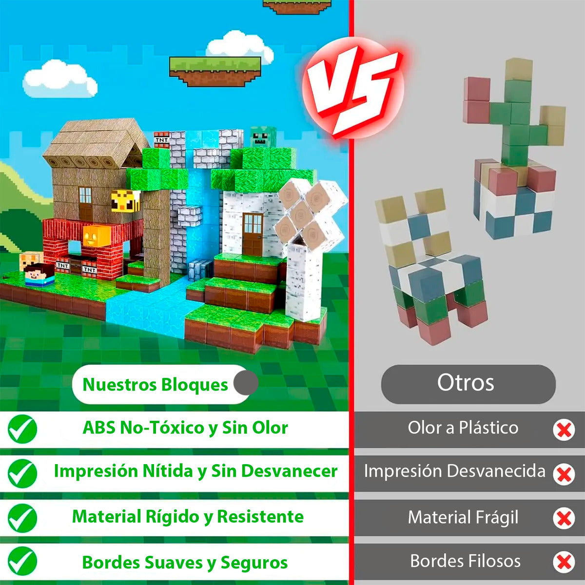 Bloques Construcción Niños Tipo Minecraft 100pcs 6 Muñecos