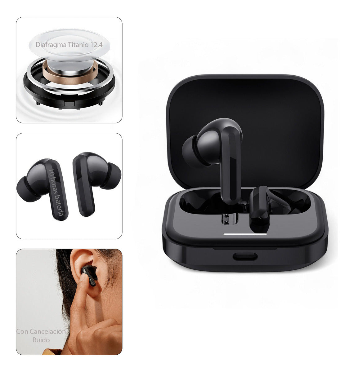 Xiaomi Audífonos Redmi Buds 5 Negro Bluetooth Earbuds Negro