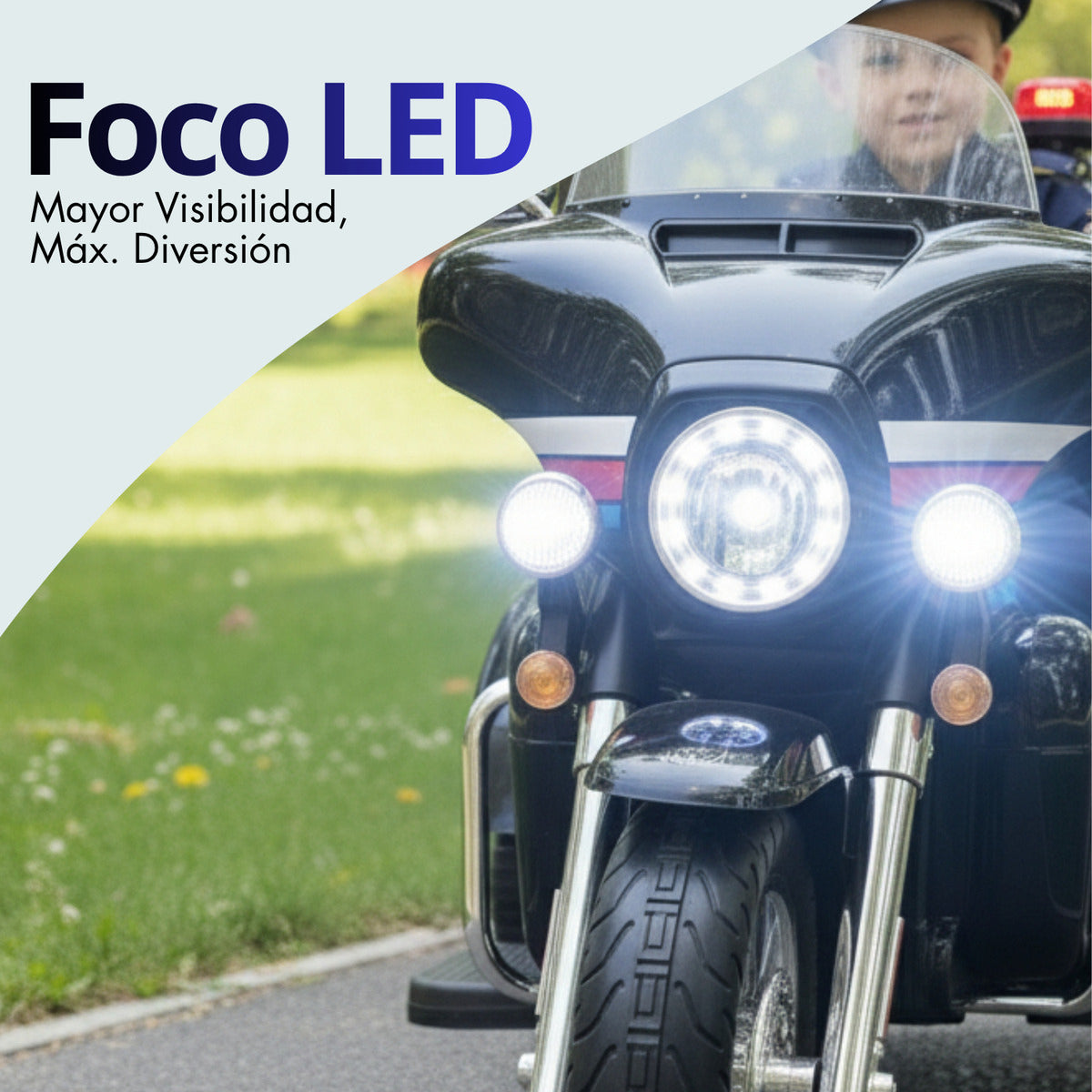 Moto Eléctrica Montable Policia 12v Doble Motor Con Luces Led