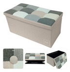 Puff Baul Plegable Organizador 76x38 Tela Mix