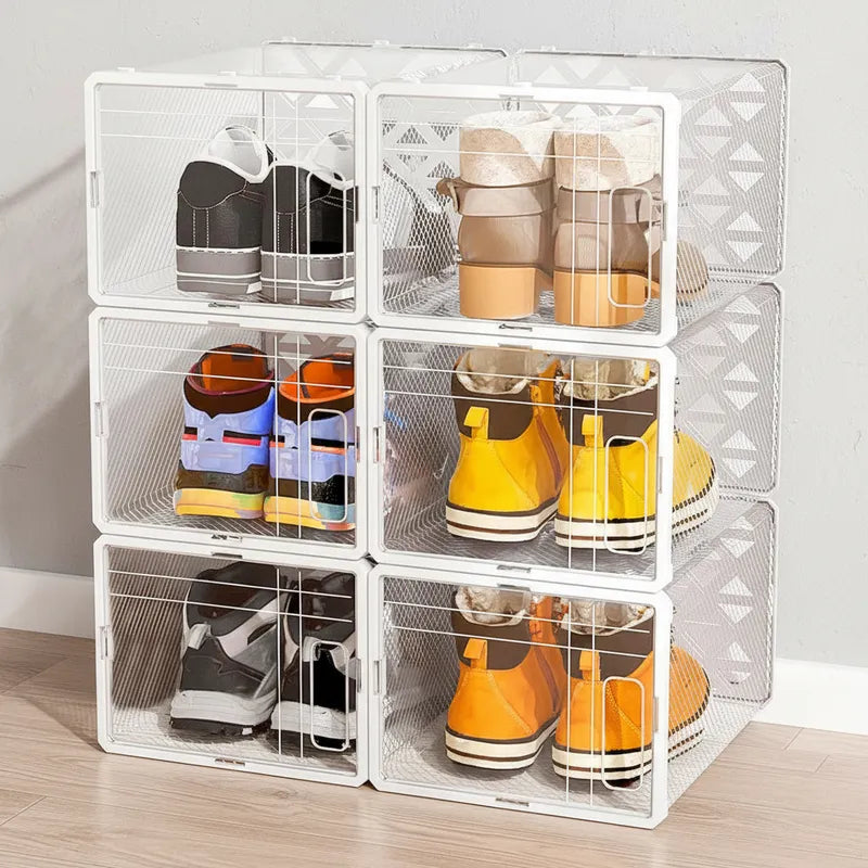 Set 6cajas Organizadoras De Zapatos Apilables Multiuso Beiti