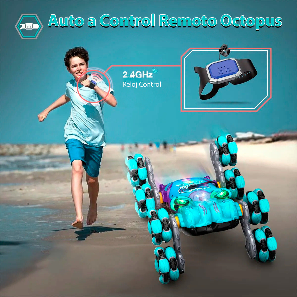 Auto Control Remoto Escalador Octopus Luces Sonido 360°