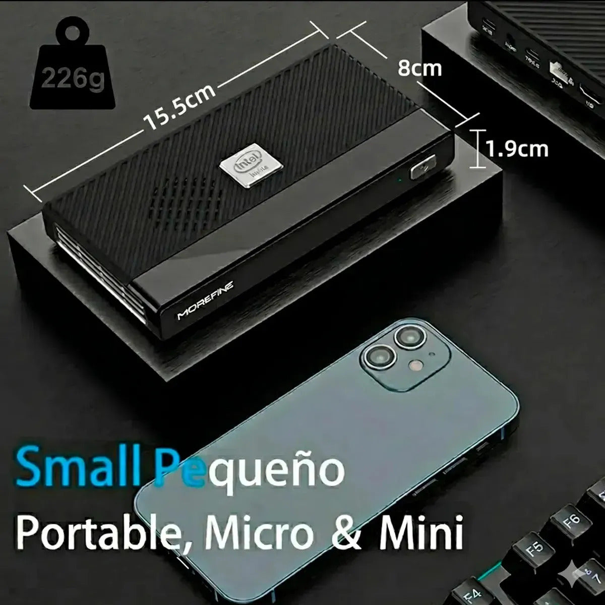 Mini PC MOREFINE M6 con Intel N6000 3,3Ghz, 16GB RAM LPDDR4 y 256GB SSD, Windows 11 Home