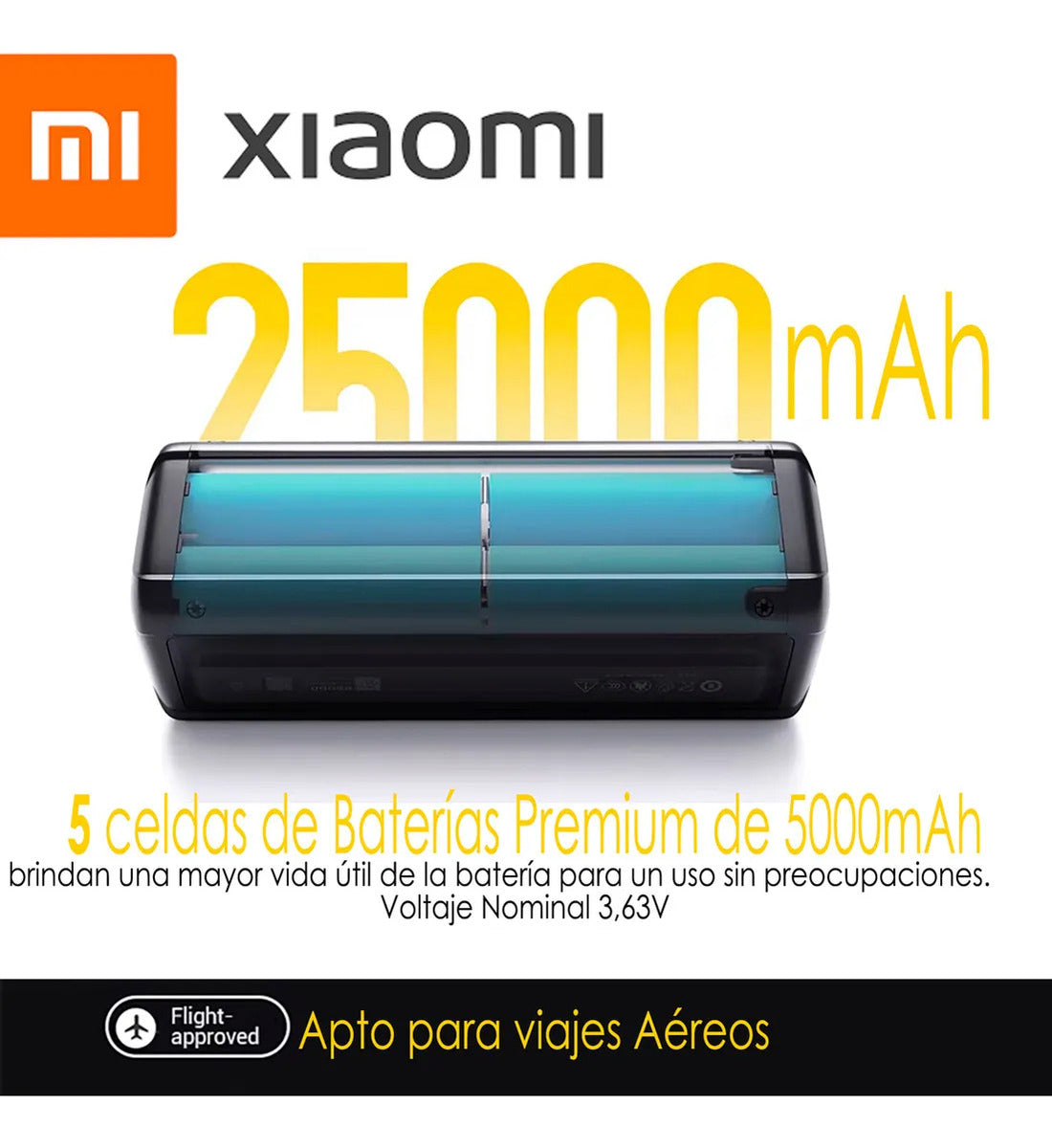Xiaomi Powerbank 25000mah 212w Hypercarga Multipuerto Negro