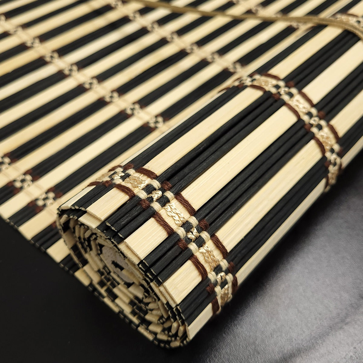 Cortina De Bambú Persiana Roller Bicolor 180x180cm Con Diseños