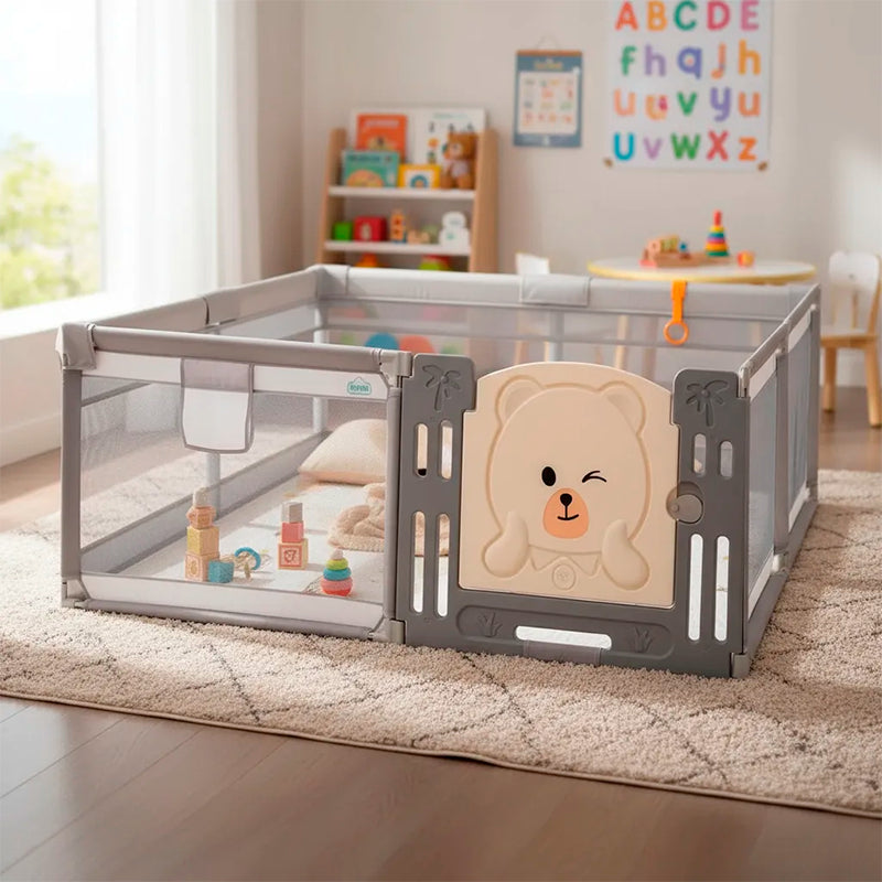 Corral Infantil Nubo Puerta Osito Malla Con Pelotas 180x200cm