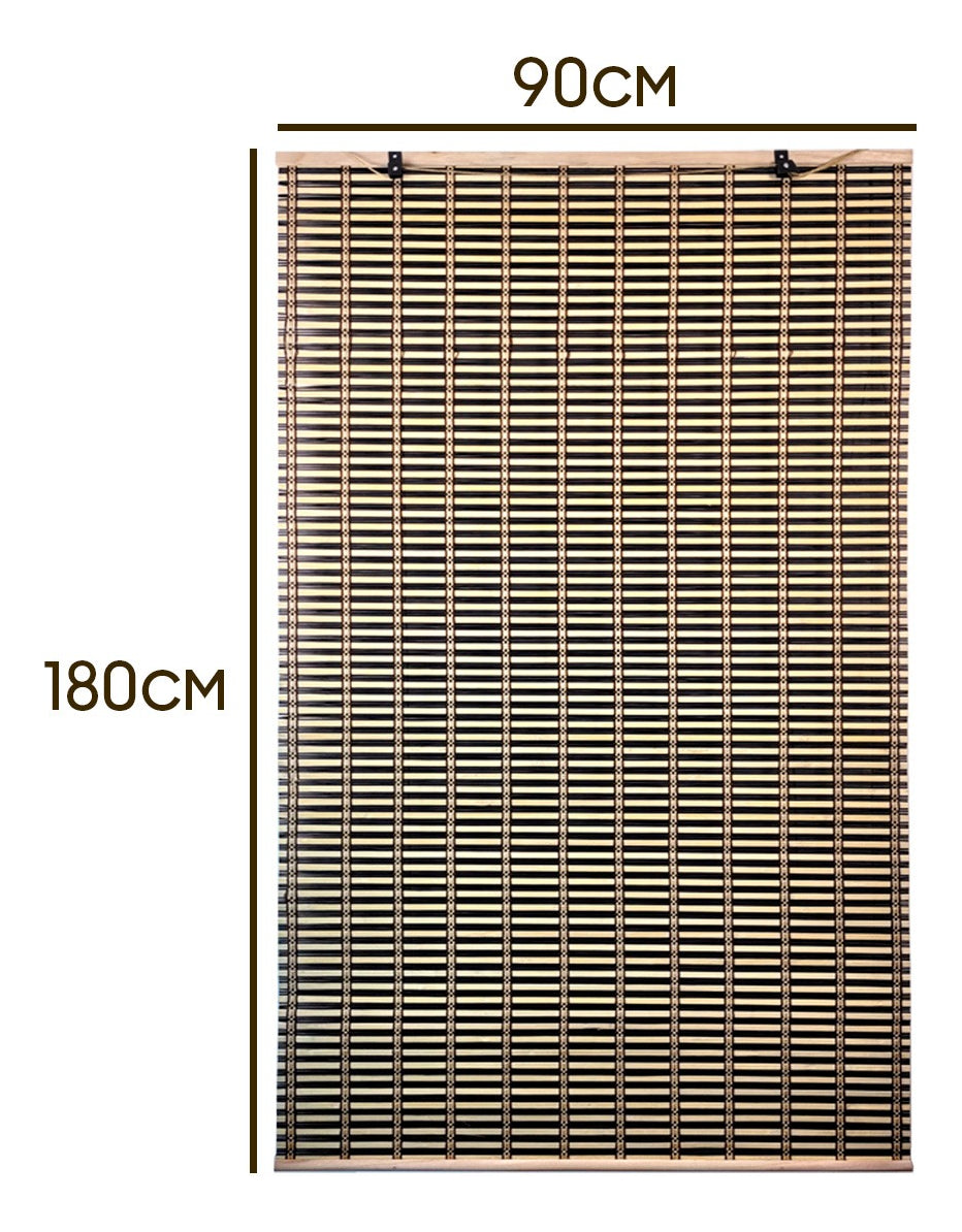 Cortina De Bambú Persiana Roller Bicolor 90x180cm Con Diseños