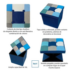 Puff Baúl Plegable Organizador38x38 Tela mix