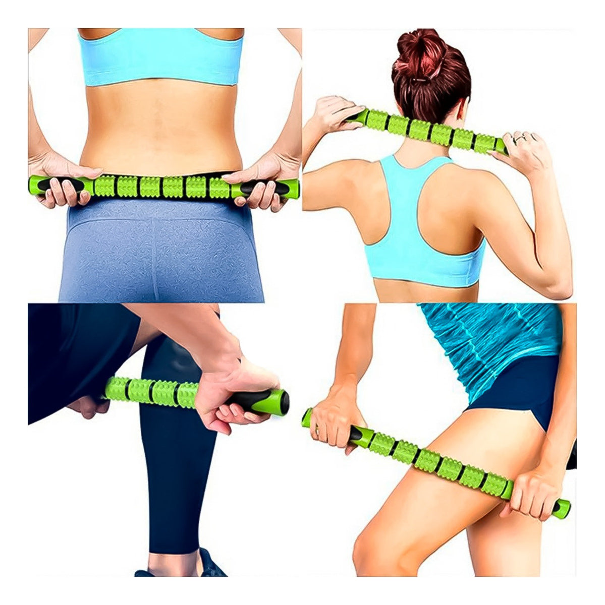 Set Cilindro Yoga Foam Roller Con Barra Y Pelotas Pequeñas