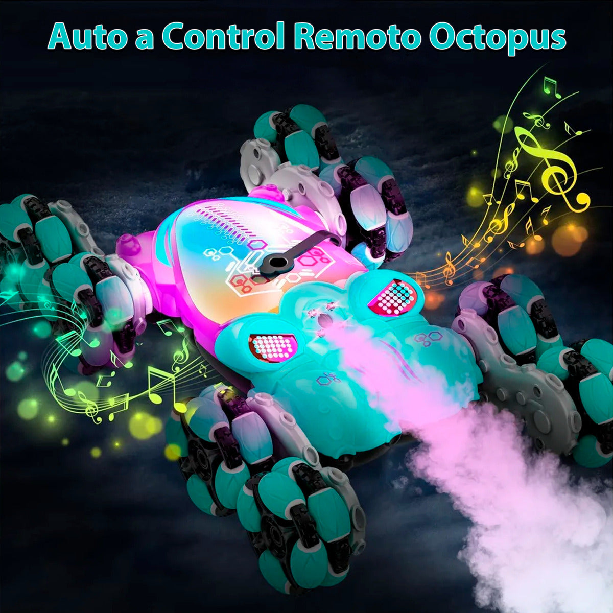 Auto Control Remoto Escalador Octopus Luces Sonido 360°