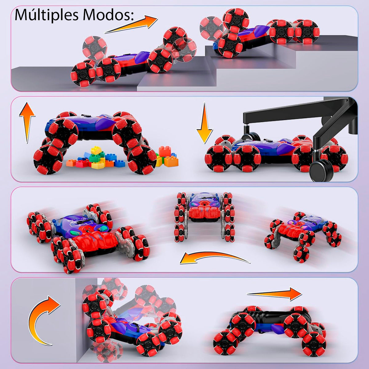 Auto Control Remoto Escalador Octopus Luces Sonido 360°