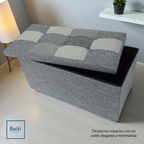 Puff Baul Plegable Organizador 76x38 Tela Mix