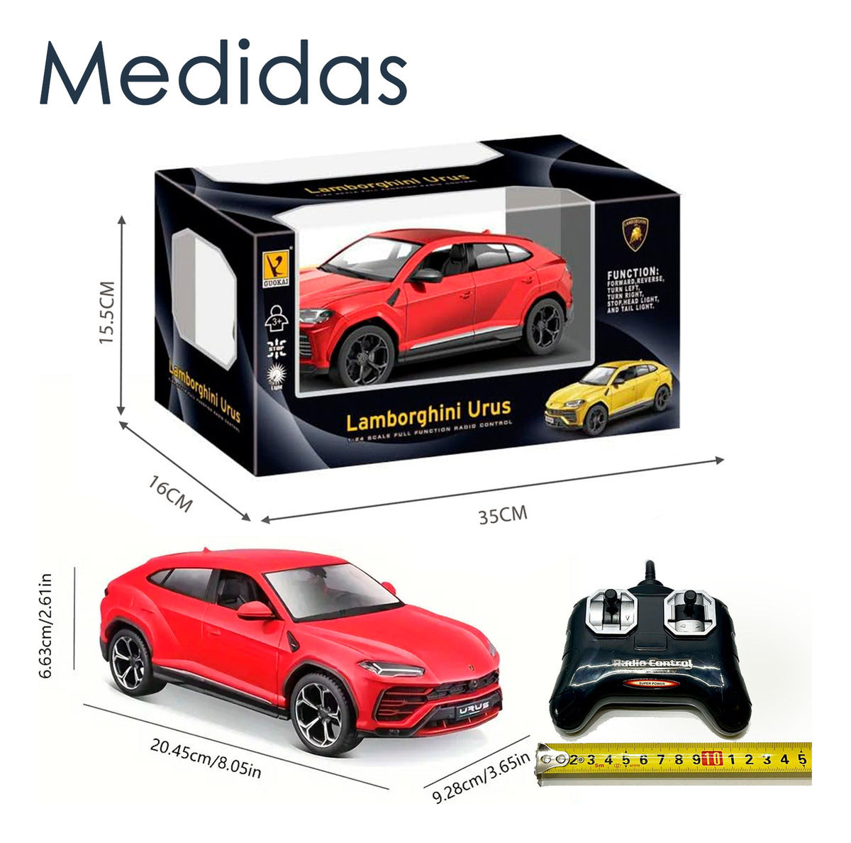 Juguete Auto Control Remoto Lamborghini Urus Recargable